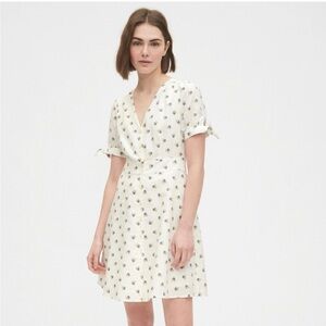 GAP Bow-Tie Sleeve Floral Button Front Dress